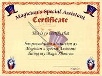 Magician's Assistant Certificate